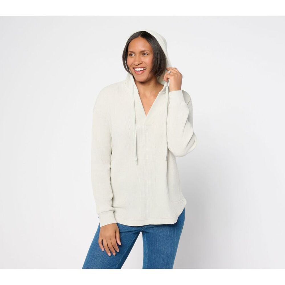 Belle by Kim Gravel Women's Top Plus Sz 2X Make Vintage White Melange A724063